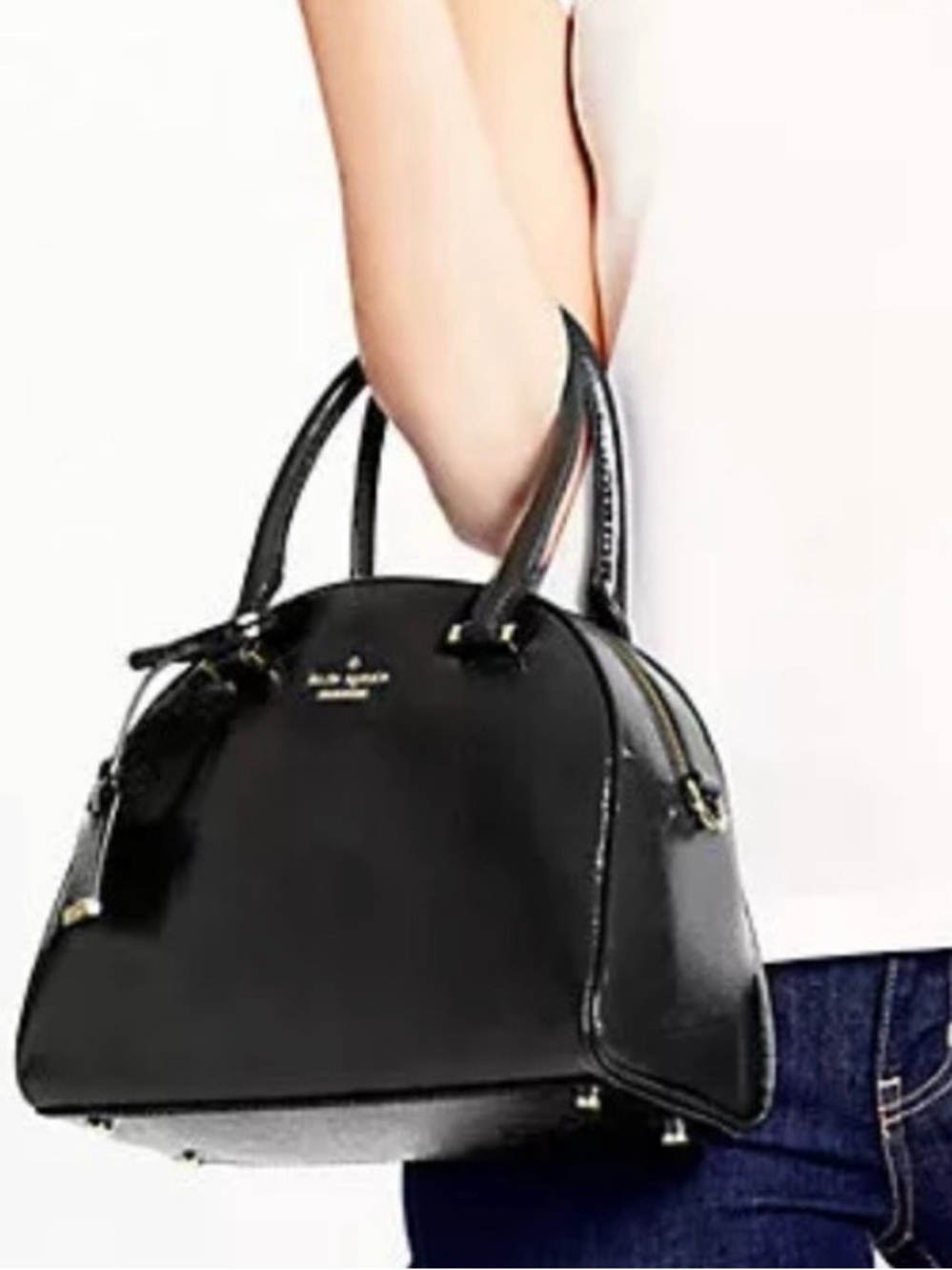 Kate Spade Black Patent Cedar Street Satchel / crossbody Bag